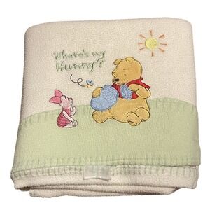 Crown Crafts Winnie the Pooh & Piglet Where's My Hunny Honey Baby Blanket